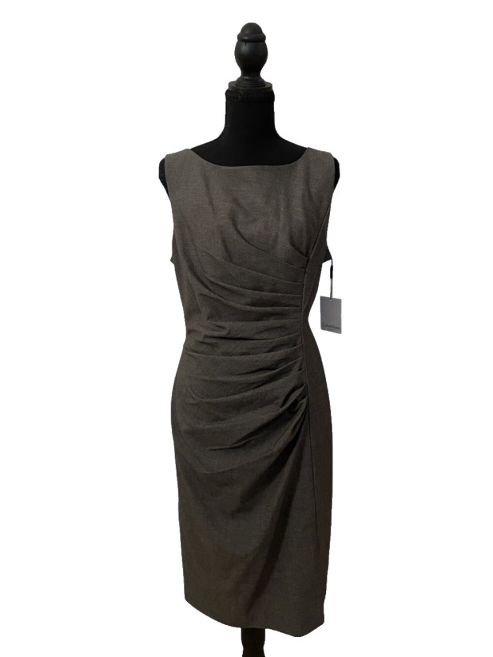 NWT Calvin Klein Sleeveless Dress Ruched Sheath Business Professional Midi, 12